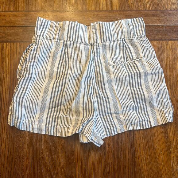 C&C California 100% Linen Striped Shorts - Size 4 - Picture 8 of 13